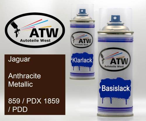 Jaguar, Anthracite Metallic, 859 / PDX 1859 / PDD: 400ml Sprühdose + 400ml Klarlack - Set, von ATW Autoteile West.